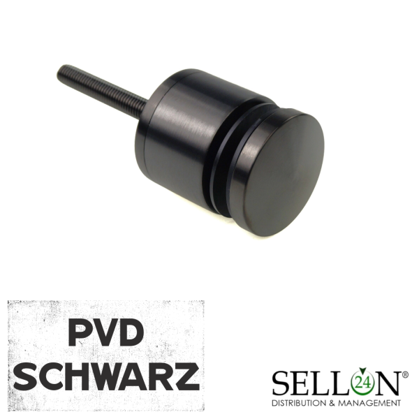 Edelstahl Punkthalter Ø50 PVD Schwarz V2A 8-17,52 Verbinder Flexibel Glas BLACK